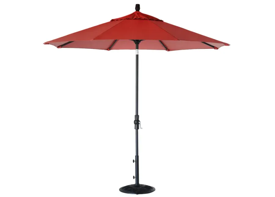9' Collar Tilt Treasure Garden Market Umbrella with Black finish-Red