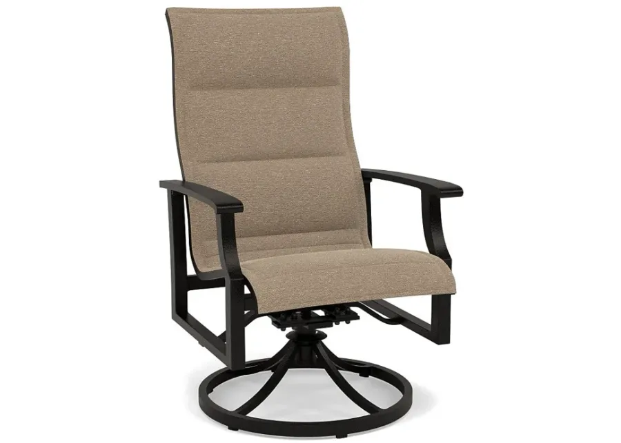 Newport Padded Sling Swivel Dining Chair-Bliss Burlap