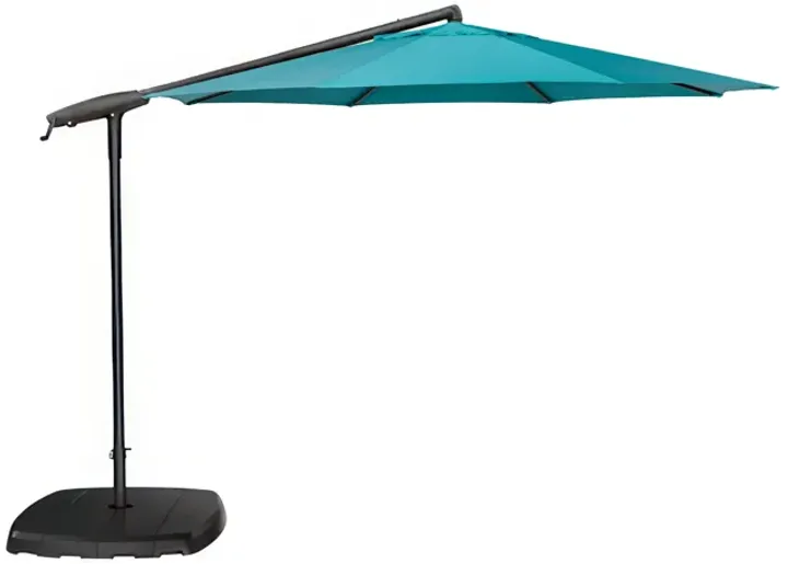 10' Treasure Garden Cantilever Umbrella with Black Frame-Aqua