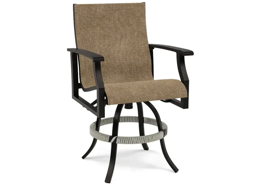Newport Sling Swivel Balcony Chair-Augustine Fennel Mesh