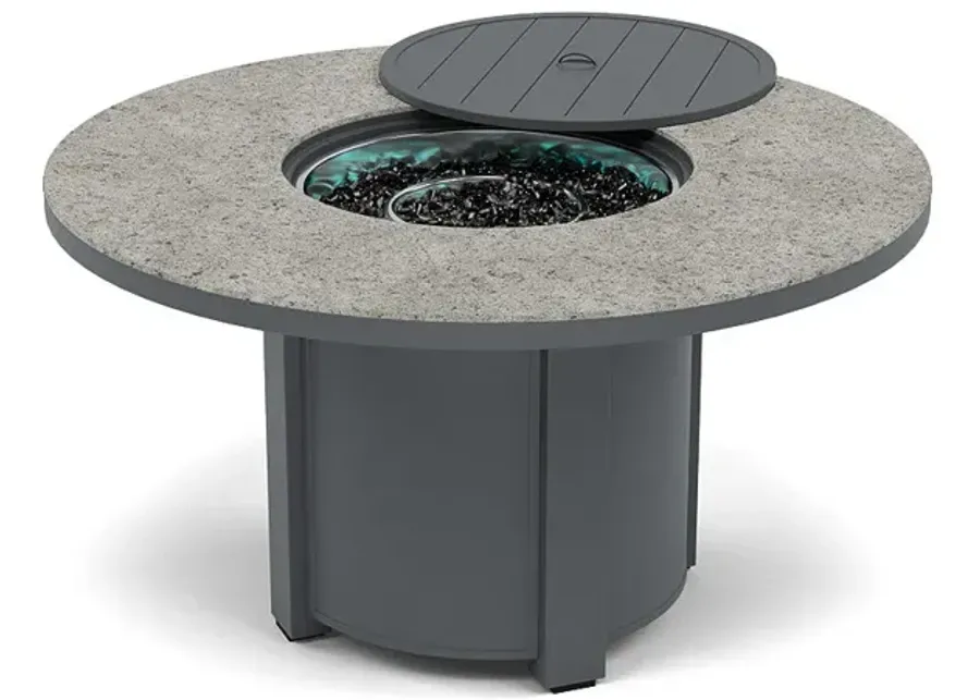 54" Round Dining Fire Pit Table - Multiple Colors and Top Patterns-Graphite
