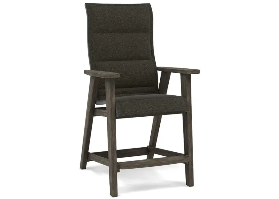 Patriot High Back Padded Sling Balcony Chair-Bliss Coal