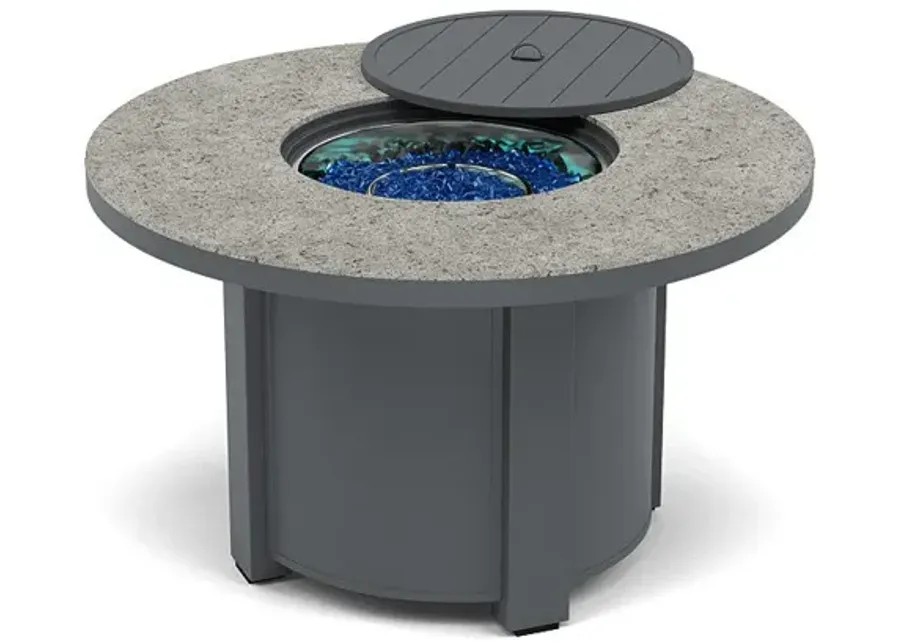44" Round Chat Fire Pit Table - Multiple Colors and Top Patterns-Graphite