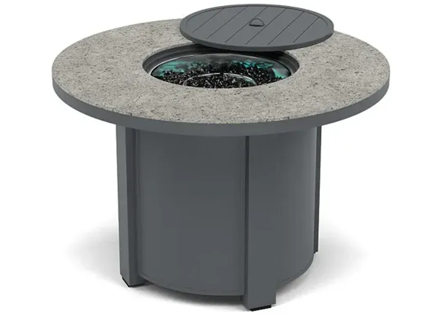 44" Round Dining Fire Pit Table - Multiple Colors and Top Patterns-Graphite