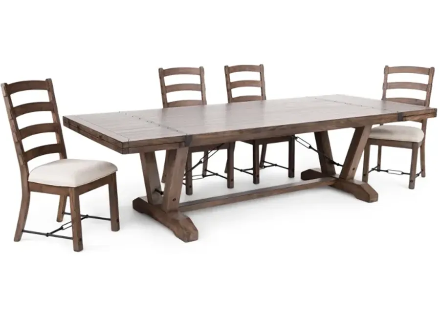 Yellowstone Dining Table With 4 Ladderback Chairs