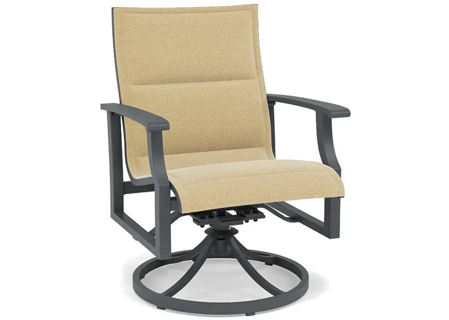 Rockport Padded Sling Swivel Dining Chair-Bliss Buttercup