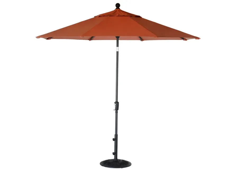 9' Push Button Tilt Treasure Garden Market Umbrella with Black Frame-Burnt Orange