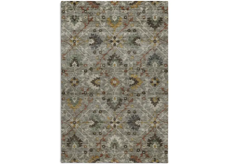 Silk Road Pewter Washable Area Rug - 5 0  X 7 6 