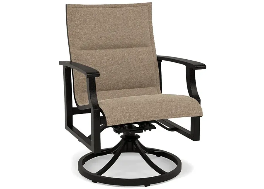 Newport Padded Sling Swivel Dining Chair-Bliss Burlap