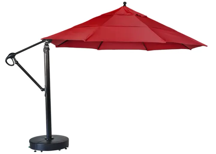 13' Easy Tilt-Lift Galtech Cantilever Umbrella-Jockey Red