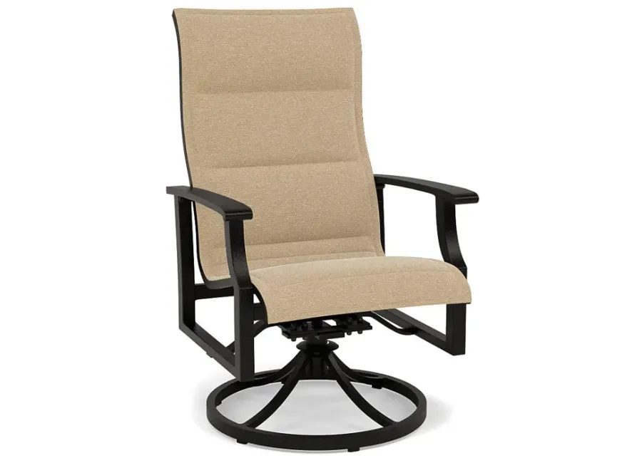 Newport Padded Sling Swivel Dining Chair-Bliss Bamboo