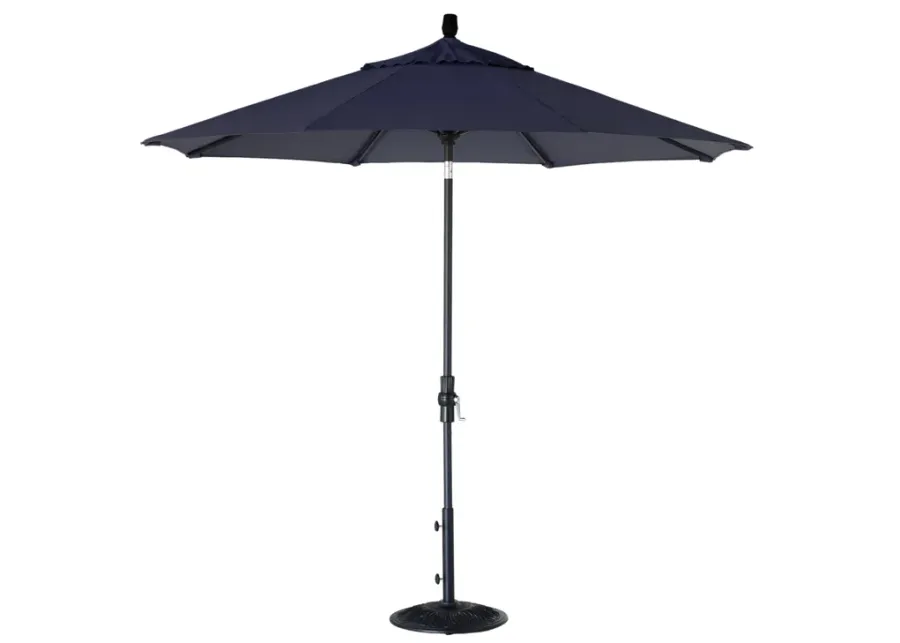 9' Collar Tilt Treasure Garden Market Umbrella with Black finish-Navy