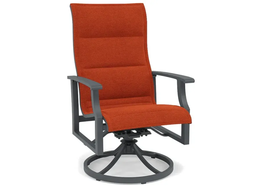 Rockport Padded Sling Swivel Dining Chair-Bliss Clay