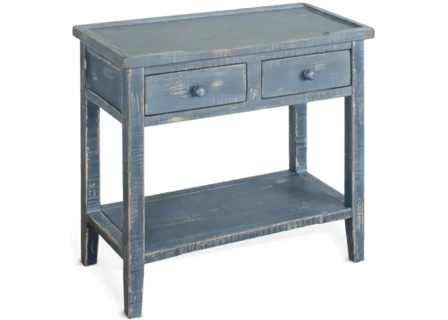 Marina 2 Drawer Entry Table - Ocean Blue
