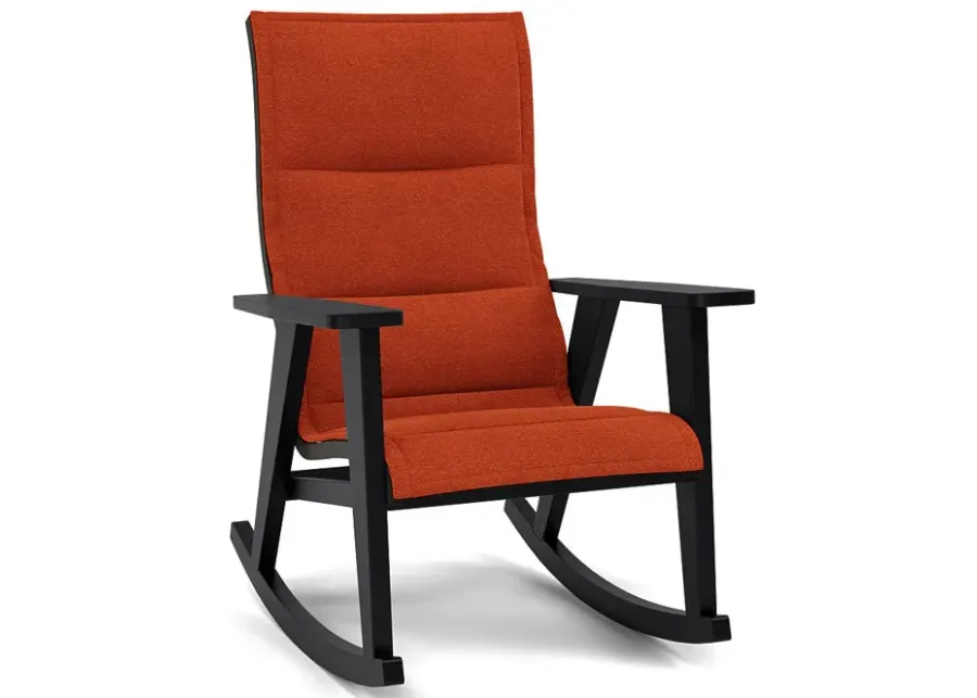 Patriot High Back Padded Sling Rocking Chair-Bliss Clay