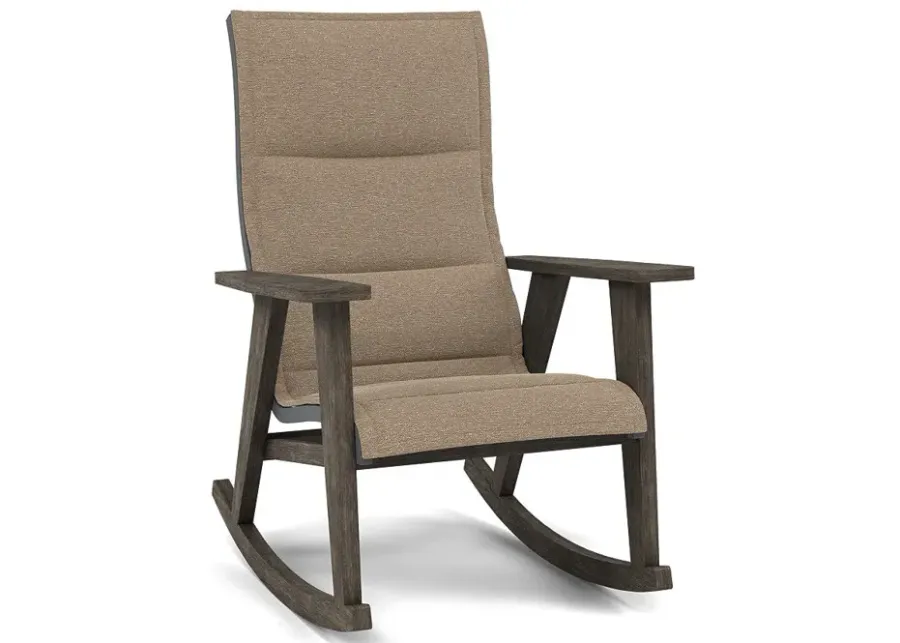 Patriot High Back Padded Sling Rocking Chair-Bliss Burlap