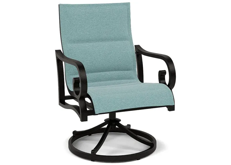 Rancho Padded Sling Swivel Dining Chair-Bliss Spa