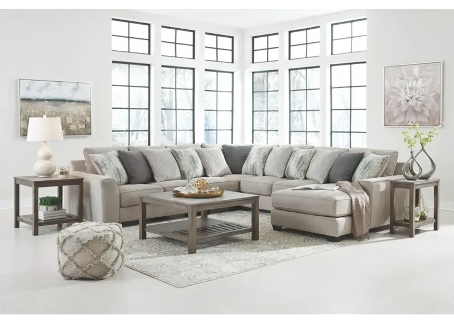 Ashley Ardsley 5-Piece Sectional with Chaise Right-Arm Facing Pewter-134