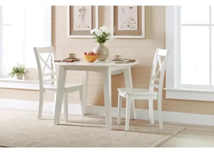 Jofran Simplicity Round Drop-Leaf Table Paperwhite-28