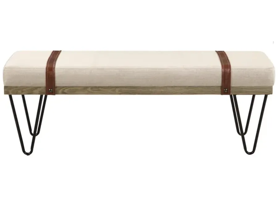 Coaster Austin Fabric Upholstered Accent Bench Beige-47.25