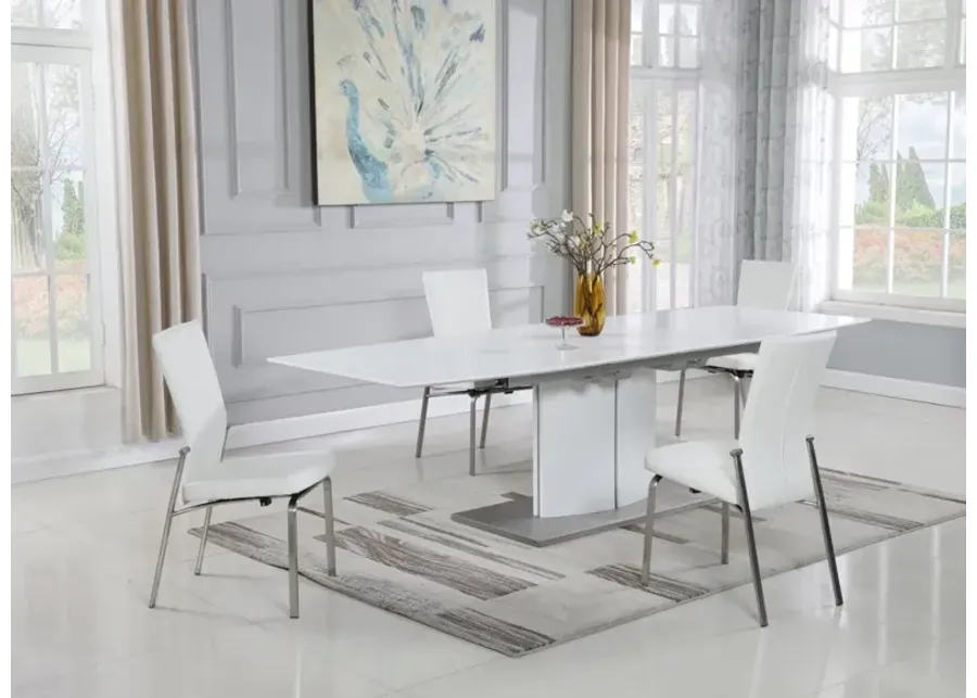 Chintaly Elizabeth Extendable Wooden Dining Table with Steel Base Plate-78.74