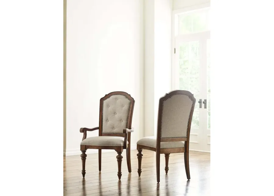 American Drew Berkshire Warm Cognac Upholstered Back Side Chair-26.25