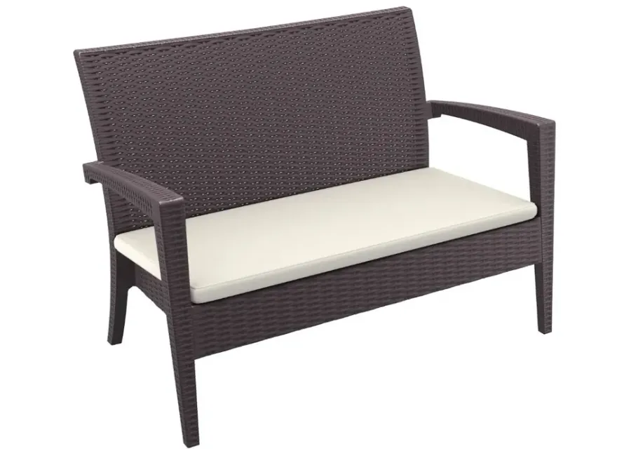 Compamia Miami Resin Loveseat Brown with Sunbrella Natural Cushion