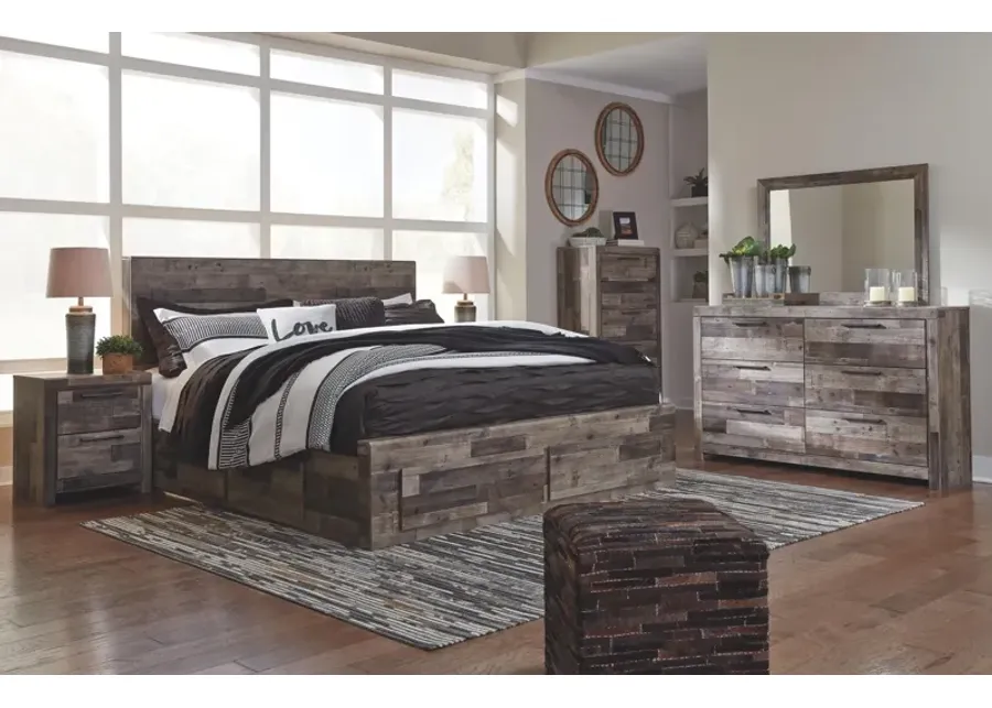 Ashley Derekson King Panel Bed with 6 Storage Drawers Multi Gray Benchcraft-90.25