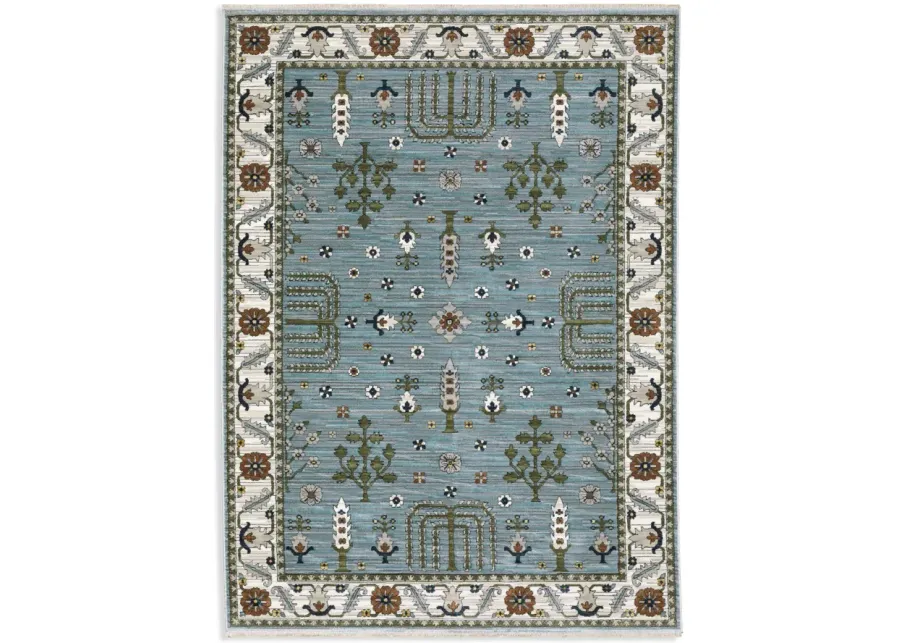 Keira Blue Green Area Rug - 7 10  x 10 1 