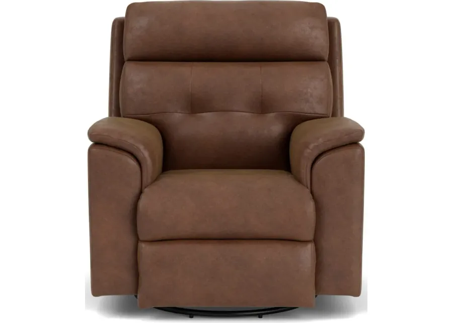 Flexsteel Mason Brown Silt Swivel Gliding Manual Recliner-40