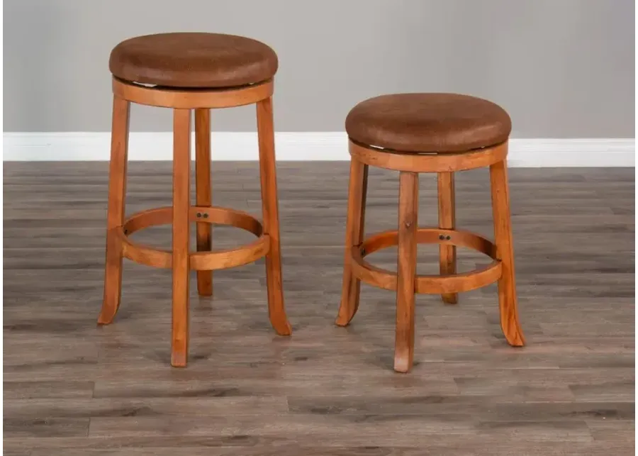 Sunny Designs Sedona Rustic Oak 24 Inch Swivel Counter-Height Stool with Cushioned Seat-17